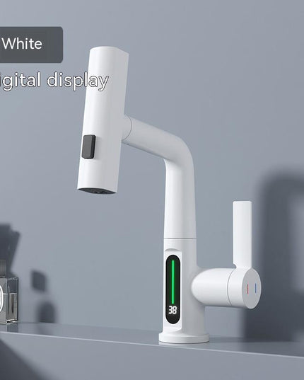 Intelligent Digital Display Faucet Pull-out Basin Faucet Temperature Digital Display Rotation