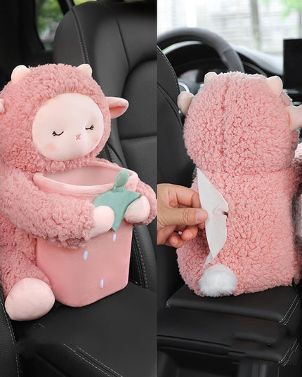 Creative Car Tissue Box Trash Can Two-in-one Cute Armrest Box Pumping Paper Box