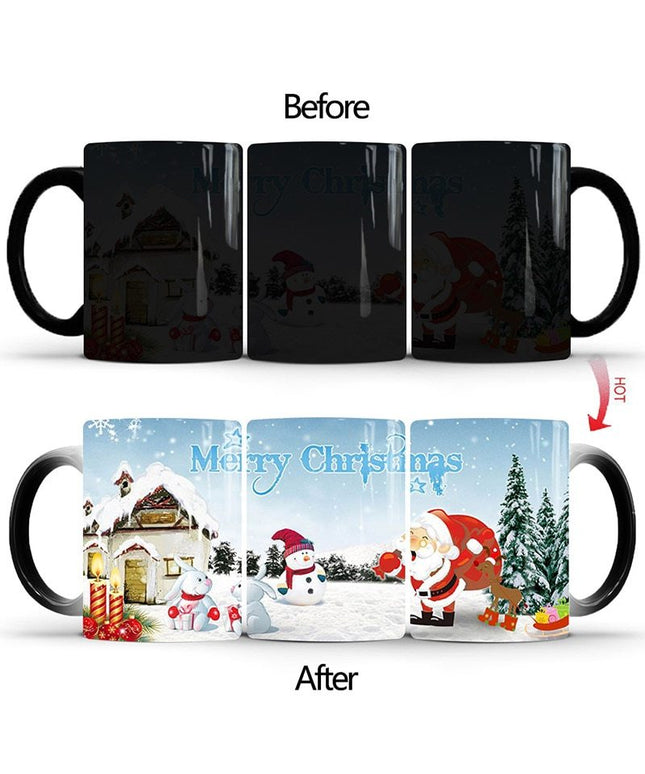 Merry Christmas Magic Mug Temperature Color Changing Mugs Heat Sensitive Cup Coffee Tea Milk Mug Novelty Gifts for Kids