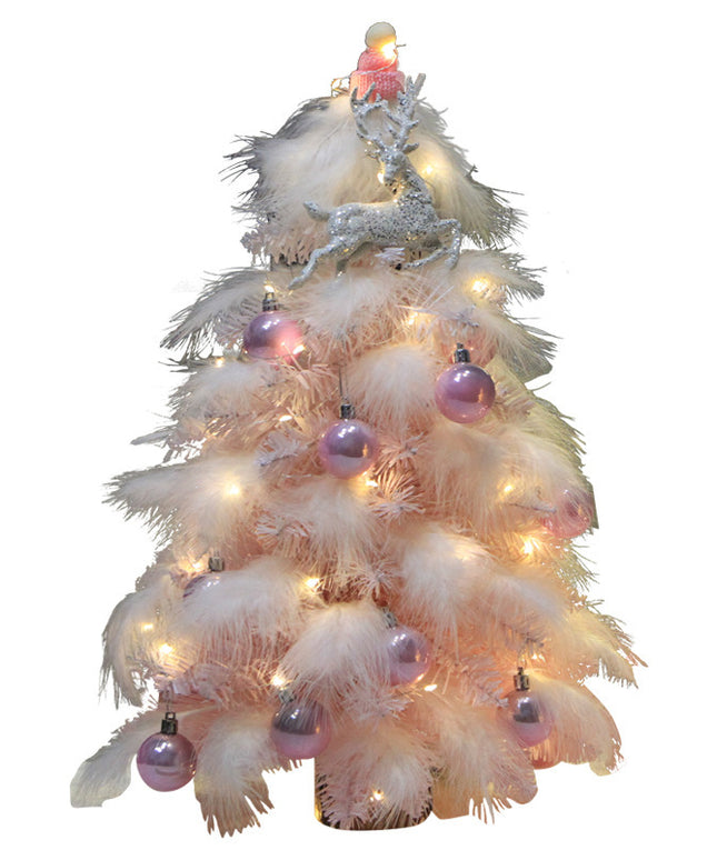 Christmas Ornament Desktop Small Tree Christmas Tree Feather Decoration Tree