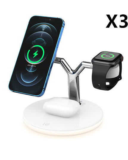 Compatible with Apple, 3 In 1 Magnetic Wireless Charger 15W Fast Charging Station For Magsafe Chargers