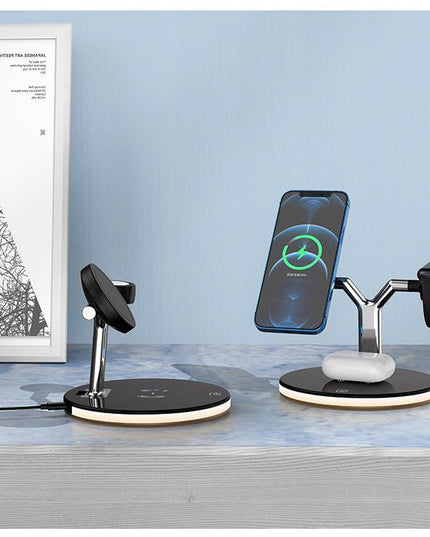 Compatible with Apple, 3 In 1 Magnetic Wireless Charger 15W Fast Charging Station For Magsafe Chargers