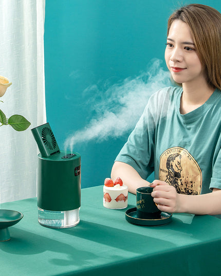 Lifting Fan Humidifier Office Bedroom Air Purifier USB Charging Kawaii Air Humidifier Dual Spray with Remote Control
