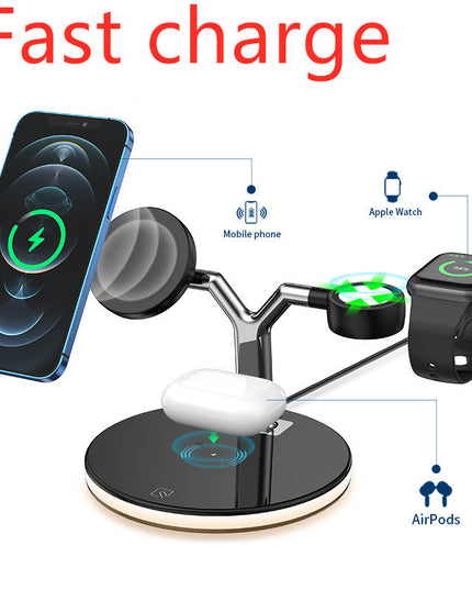 Compatible with Apple, 3 In 1 Magnetic Wireless Charger 15W Fast Charging Station For Magsafe Chargers