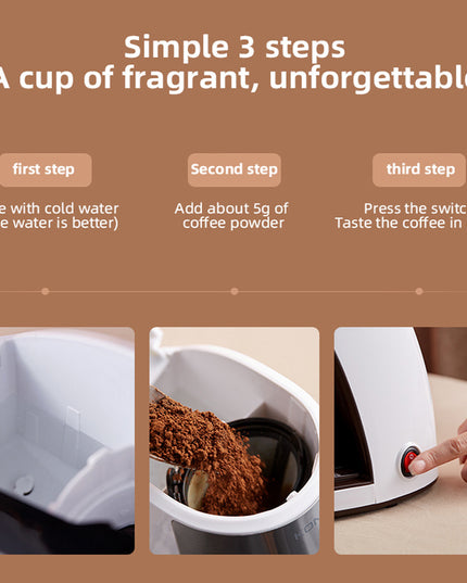 New Coffee Machine Fully Automatic Home Office Mini American Small Portable Coffee Maker