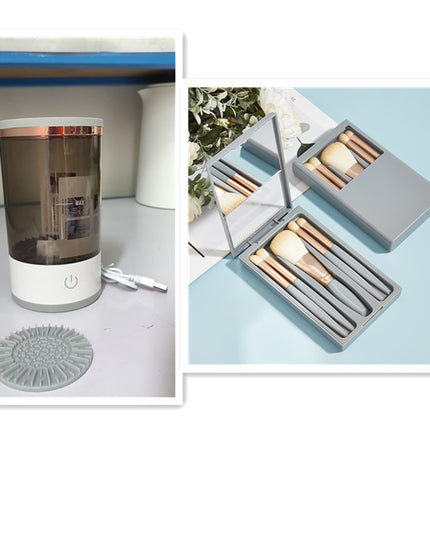 Women Eye Shadow Brush Cleaning Tool Portable Electric Makeup Brush Cleaner Machine With USB Charging Automatic Cosmetic Brush