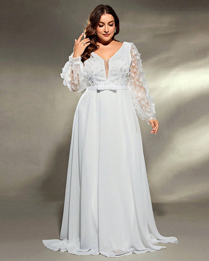 Elegant Banquet Wedding Party Waist Trimming Loose V-neck Dress