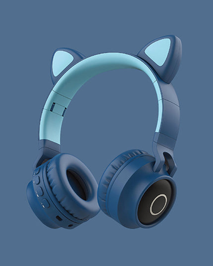 LED Light Cat Ear Headphones Wireless Bluetooth 5.0 Headset Portable Foldable Kids Headphone With Microphone Best Gift