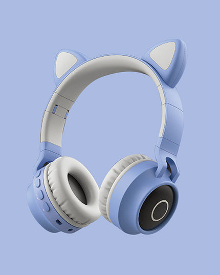 LED Light Cat Ear Headphones Wireless Bluetooth 5.0 Headset Portable Foldable Kids Headphone With Microphone Best Gift