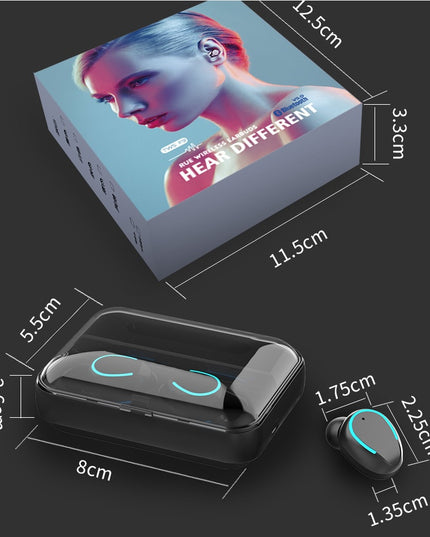 Multifunction Bluetooth Headset Binaural Movement Power Bank Phone Support