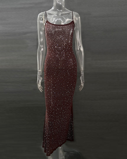 Hot Selling Women's Shiny Diamond Sexy Suspender Mermaid Long Dress