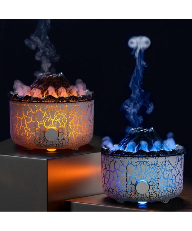 New Creative Volcano Humidifier Aromatherapy Machine Spray Jellyfish Air Flame Humidifier Diffuser