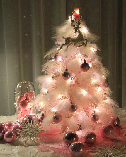 Christmas Ornament Desktop Small Tree Christmas Tree Feather Decoration Tree