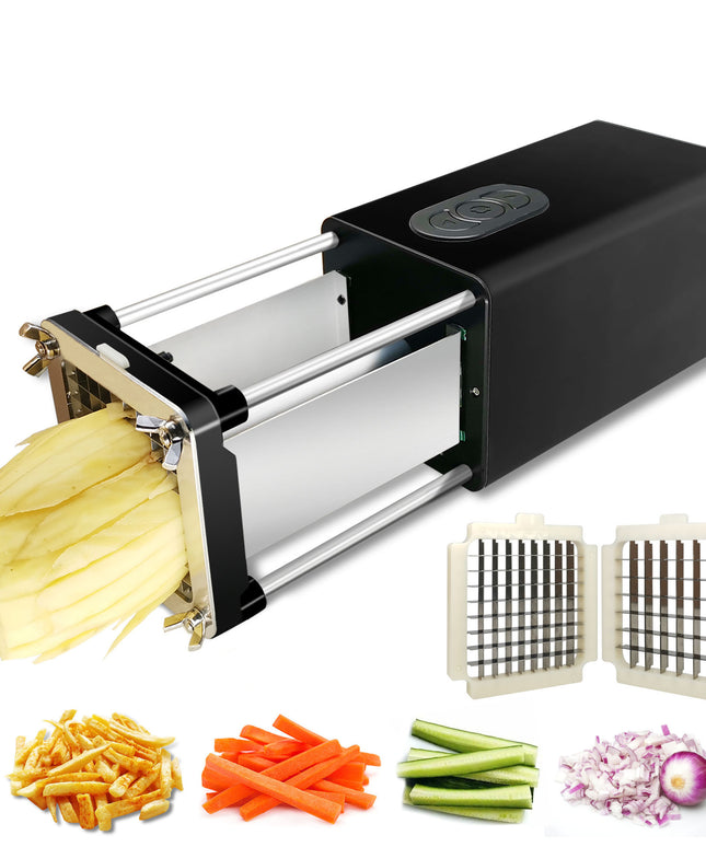 Kitchen Gadget Electric French Fry Cutter With Blades Stainless Steel Vegetable Potato Carrot For Commercial Household