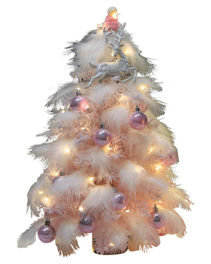 Christmas Ornament Desktop Small Tree Christmas Tree Feather Decoration Tree