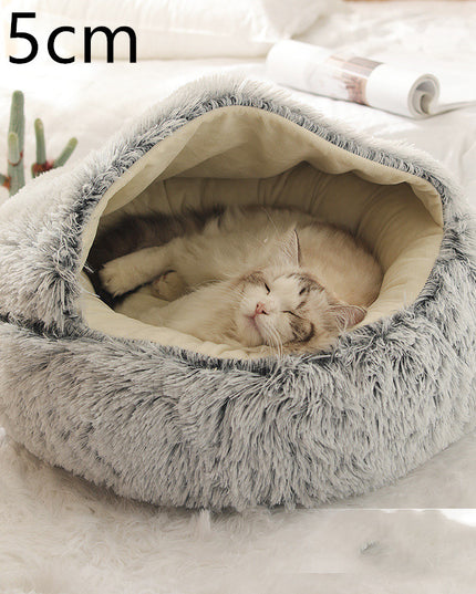 2 In 1 Dog And Cat Bed Pet Winter Bed Round Plush Warm Bed House Soft Long Plush Pets Bed Pet Products