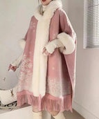 Pink snowflakes with velvet