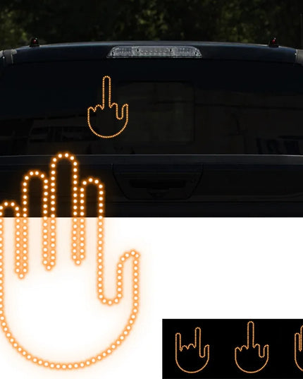Funny New LED Illuminated Gesture Light Car Finger Light With Remote Road Rage Signs Middle Finger Gesture Light Hand Lamp