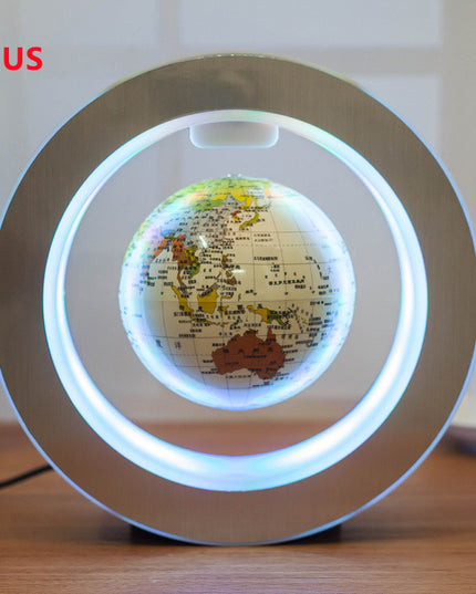 Round LED World Map Floating Globe Magnetic Levitation Light Anti Gravity Magic