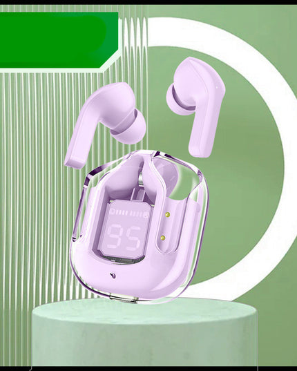 New Mini Transparent Wireless Bluetooth Headset Digital Display ENC Noise Reduction True Wireless Sports Music