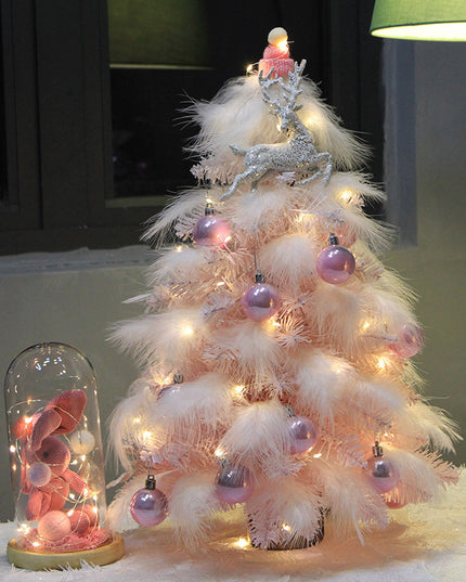 Christmas Ornament Desktop Small Tree Christmas Tree Feather Decoration Tree