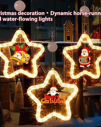 Christmas Pendant Decoration Christmas Atmosphere Led Lights Led Christmas Star Light Decoration For Window Door For Holiday