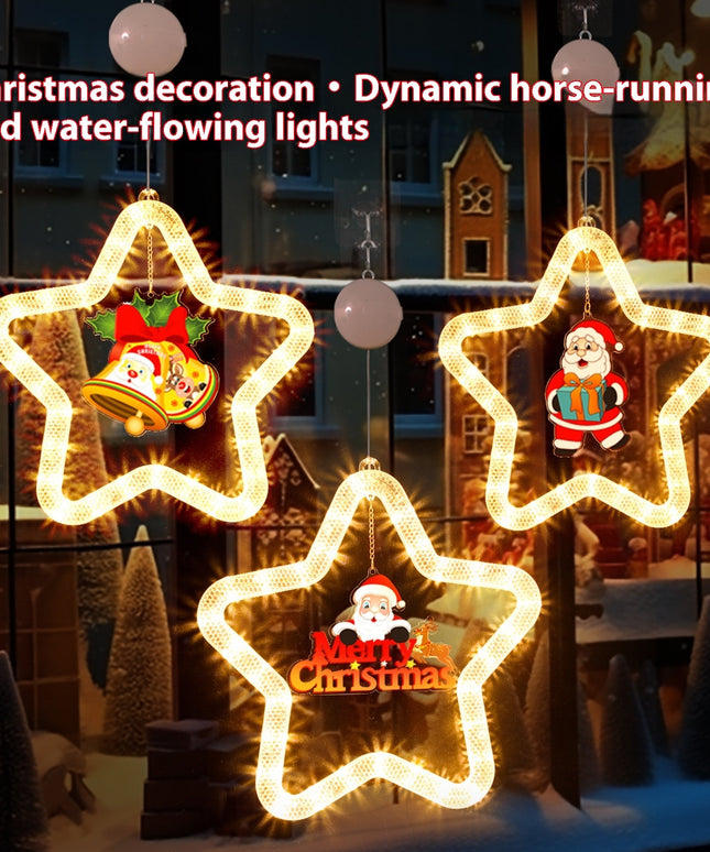 Christmas Pendant Decoration Christmas Atmosphere Led Lights Led Christmas Star Light Decoration For Window Door For Holiday
