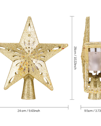 Christmas Tree Top Light Star Snowflake Shape LED Laser Projector Lights Christmas Tree Ornament