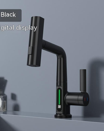 Intelligent Digital Display Faucet Pull-out Basin Faucet Temperature Digital Display Rotation