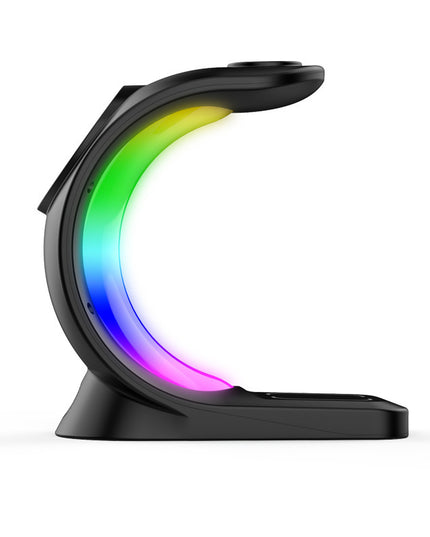 4 In 1 Magnetic Wireless Charger Fast Charging For Smart Phone Atmosphere Light Charging Station For Airpods Pro I-phone Watch