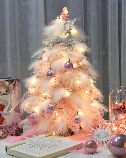 Christmas Ornament Desktop Small Tree Christmas Tree Feather Decoration Tree