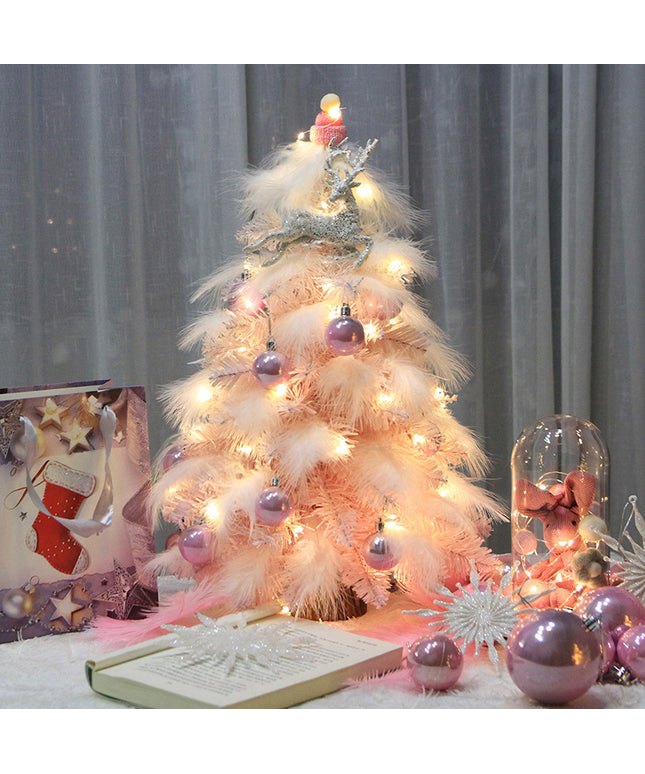 Christmas Ornament Desktop Small Tree Christmas Tree Feather Decoration Tree