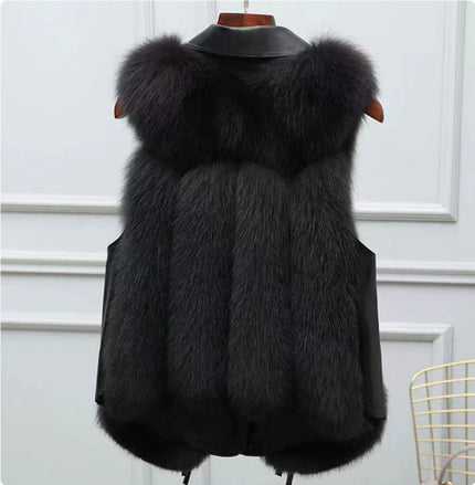 Fur Vest Short Coat Autumn And Winter New Patchwork Winter Fox Fur Jacket Women Short Artificial Fur Coat Elegant Female Warm Vest