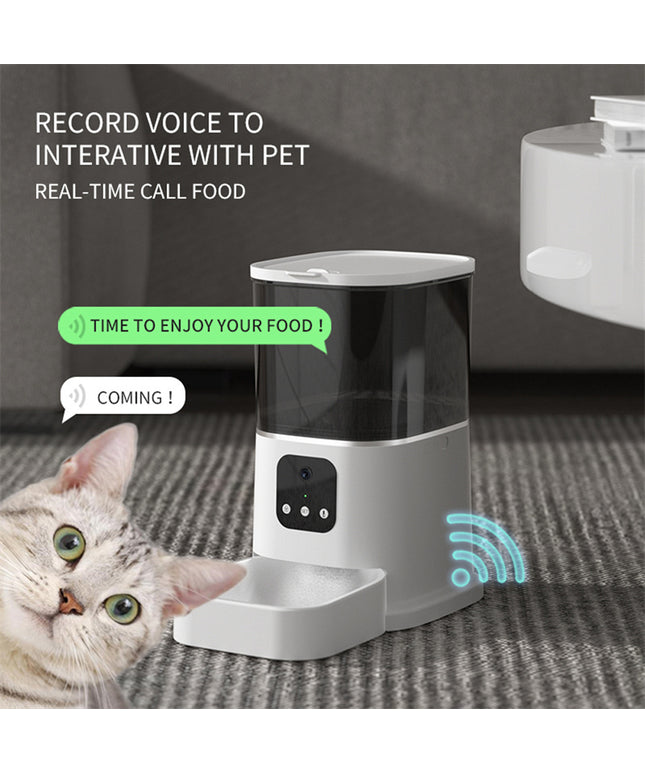 Pet Automatic Feeder Large Capacity Smart Voice Recorder APP Control Timer Feeding Cat Dog Food Dispenser With WiFi Pet Bo