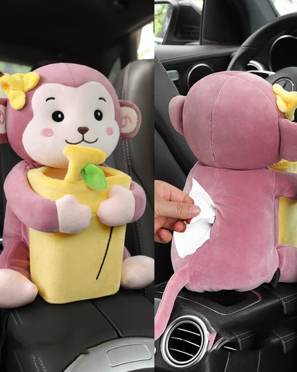 Creative Car Tissue Box Trash Can Two-in-one Cute Armrest Box Pumping Paper Box