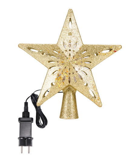 Christmas Tree Top Light Star Snowflake Shape LED Laser Projector Lights Christmas Tree Ornament