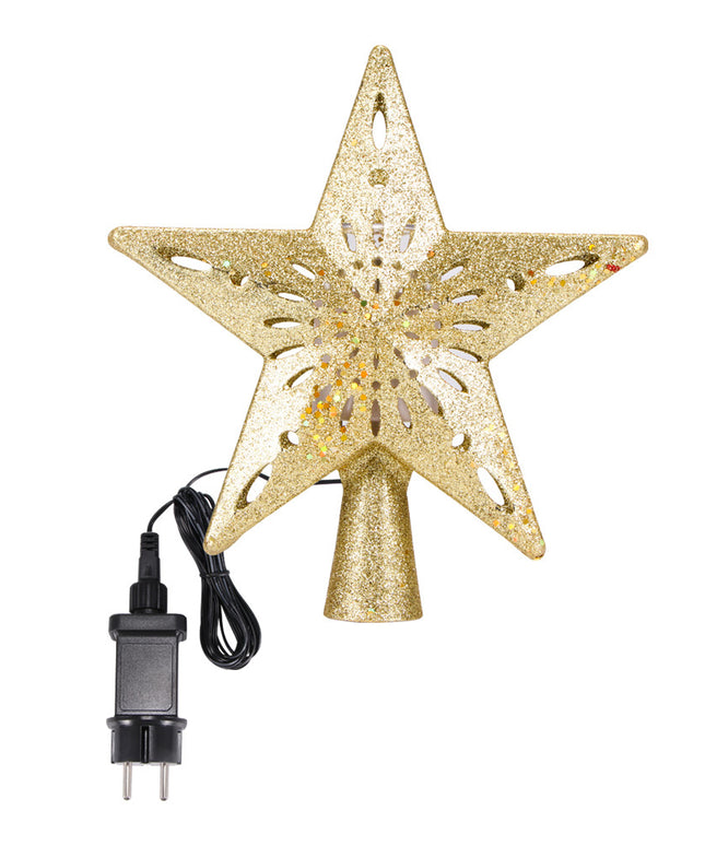Christmas Tree Top Light Star Snowflake Shape LED Laser Projector Lights Christmas Tree Ornament