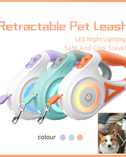 Dog Leash Retractable Leash And Dog Collar Spotlight Automatic Pet Dog Cat Traction Rope For Small Medium Dogs Pet Product
