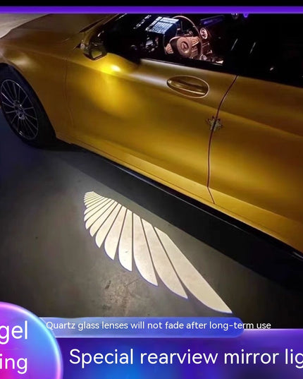 Car Rearview Mirror Courtesy Lamp Angel Wings