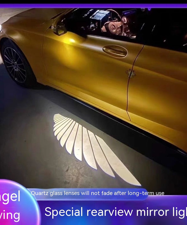 Car Rearview Mirror Courtesy Lamp Angel Wings