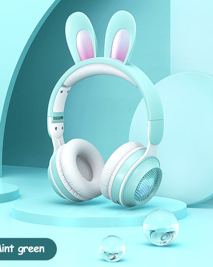 Rabbit Ear Headphones Wireless Luminous Extendable Wheat Headphones