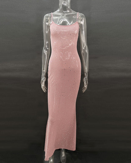 Hot Selling Women's Shiny Diamond Sexy Suspender Mermaid Long Dress