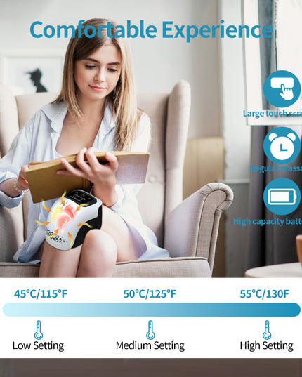 Intelligent Home Use Electric Intelligent Kneading Heating Knee Massager Rechargeable Pain Relief Infrared Laser Vibration Knee Massager