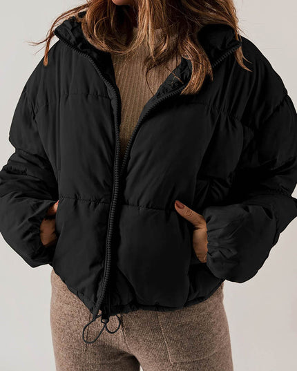 Winter Bread Coat New Thickened All-matching Warm Leisure Solid Color Stand-up Collar Cotton-padded Clothes Women