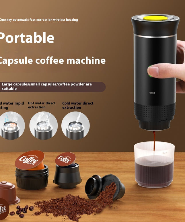 Electric Grinder Coffee Travel Handy 3 In1 Espresso Portable Coffee Espresso Maker Machine Cafe Portable Capsule Coffee Machine Kitchen Gadgets