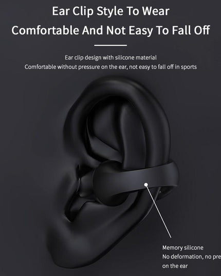 Ear Clip Bone Conduction Headphone Bluetooth-compatible 5.2 HIFI Wireless Earphone Touch Handsfree Sports Noise Cancelling Headset With Mic