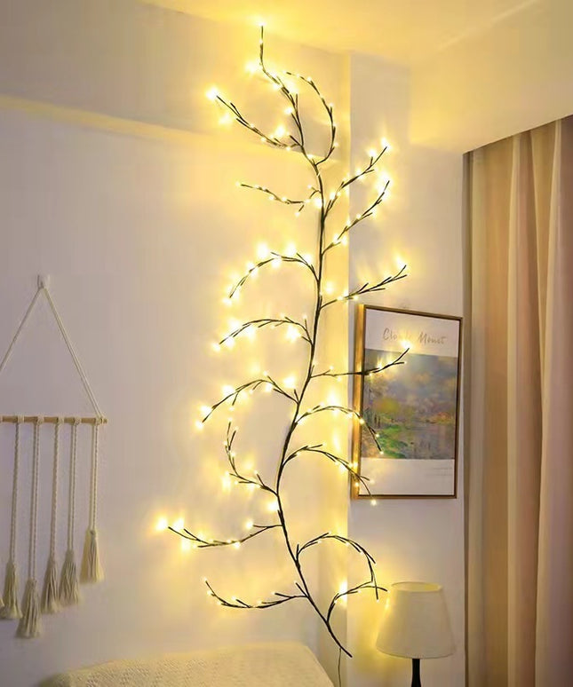 Vines With Lights Christmas Garland Light Flexible DIY Willow Vine Branch LED Light For Room Wall Wedding Party Decor