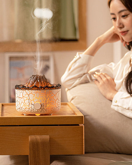 New Creative Volcano Humidifier Aromatherapy Machine Spray Jellyfish Air Flame Humidifier Diffuser