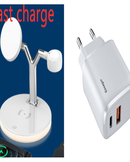 Compatible with Apple, 3 In 1 Magnetic Wireless Charger 15W Fast Charging Station For Magsafe Chargers