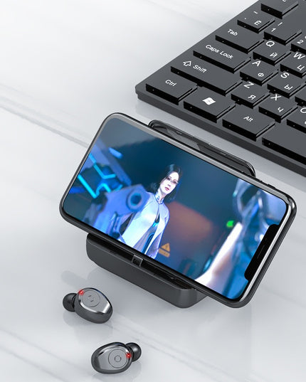 Multifunction Bluetooth Headset Binaural Movement Power Bank Phone Support